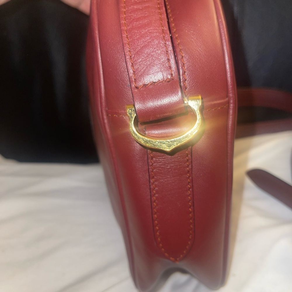 Cartier VTG Authentic Must de Cartier Bordeaux Leather Crossbody Bag w/Dustbag - Picture 5 of 17
